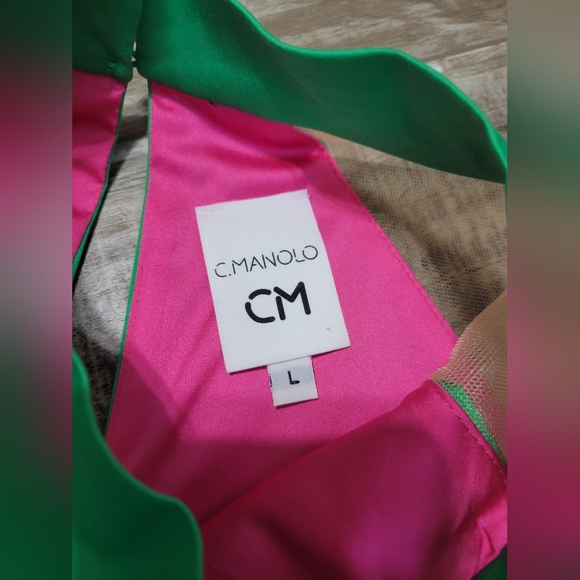 Manolo Sleeveless Green Mini Dress Size Large - Picture 10 of 11